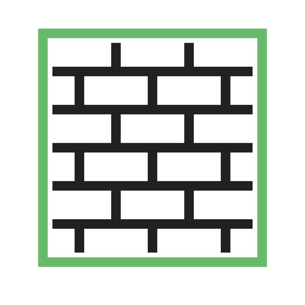 Wall Line Green Black Icon - IconBunny