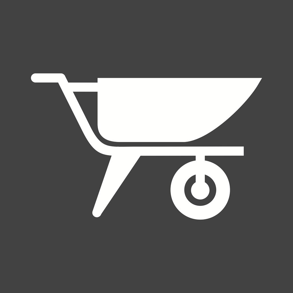 Cement Trolley Glyph Inverted Icon - IconBunny