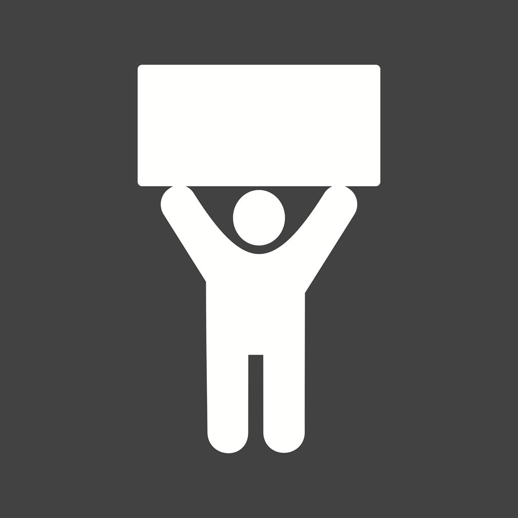 Sign Holder Glyph Inverted Icon