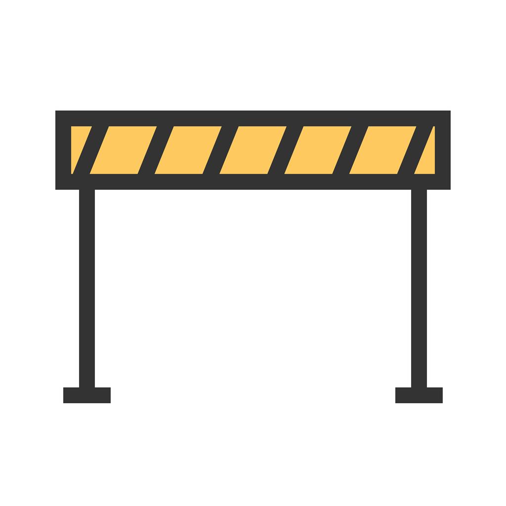 Road Barrier Line Filled Icon - IconBunny