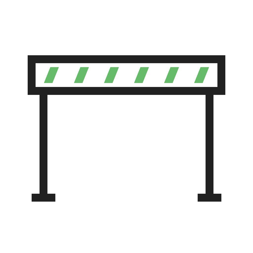 Road Barrier Line Green Black Icon - IconBunny