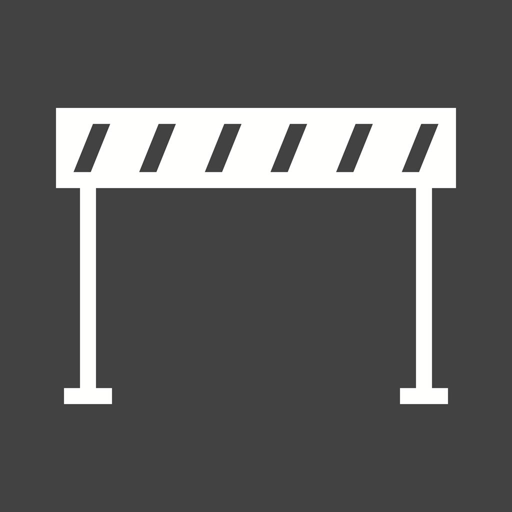Road Barrier Glyph Inverted Icon - IconBunny
