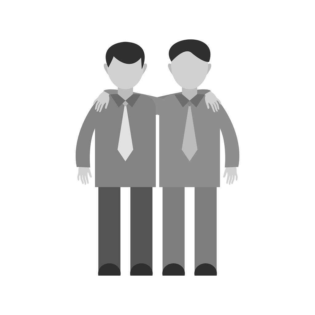 Friends Standing Greyscale Icon