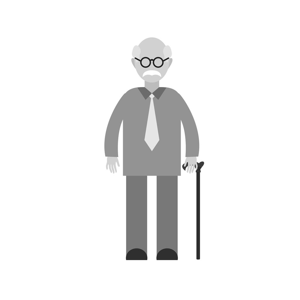 Old Man Greyscale Icon