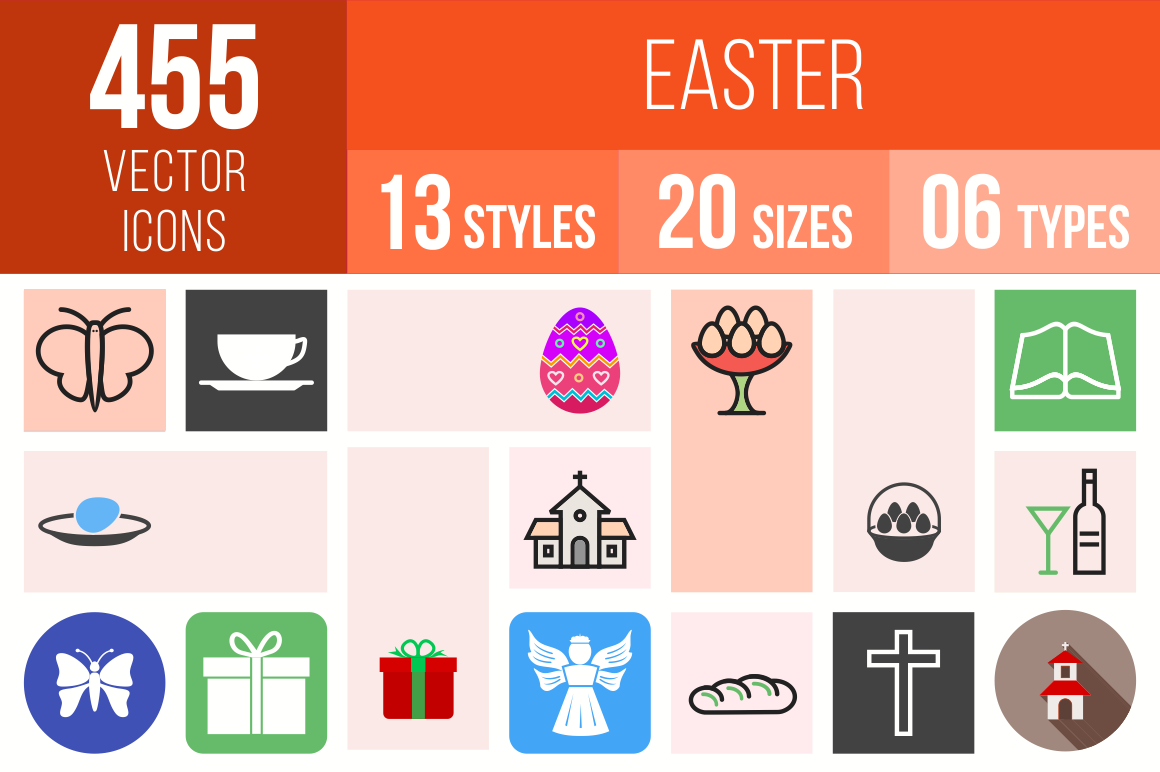 Easter Icons Bundle - Overview - IconBunny