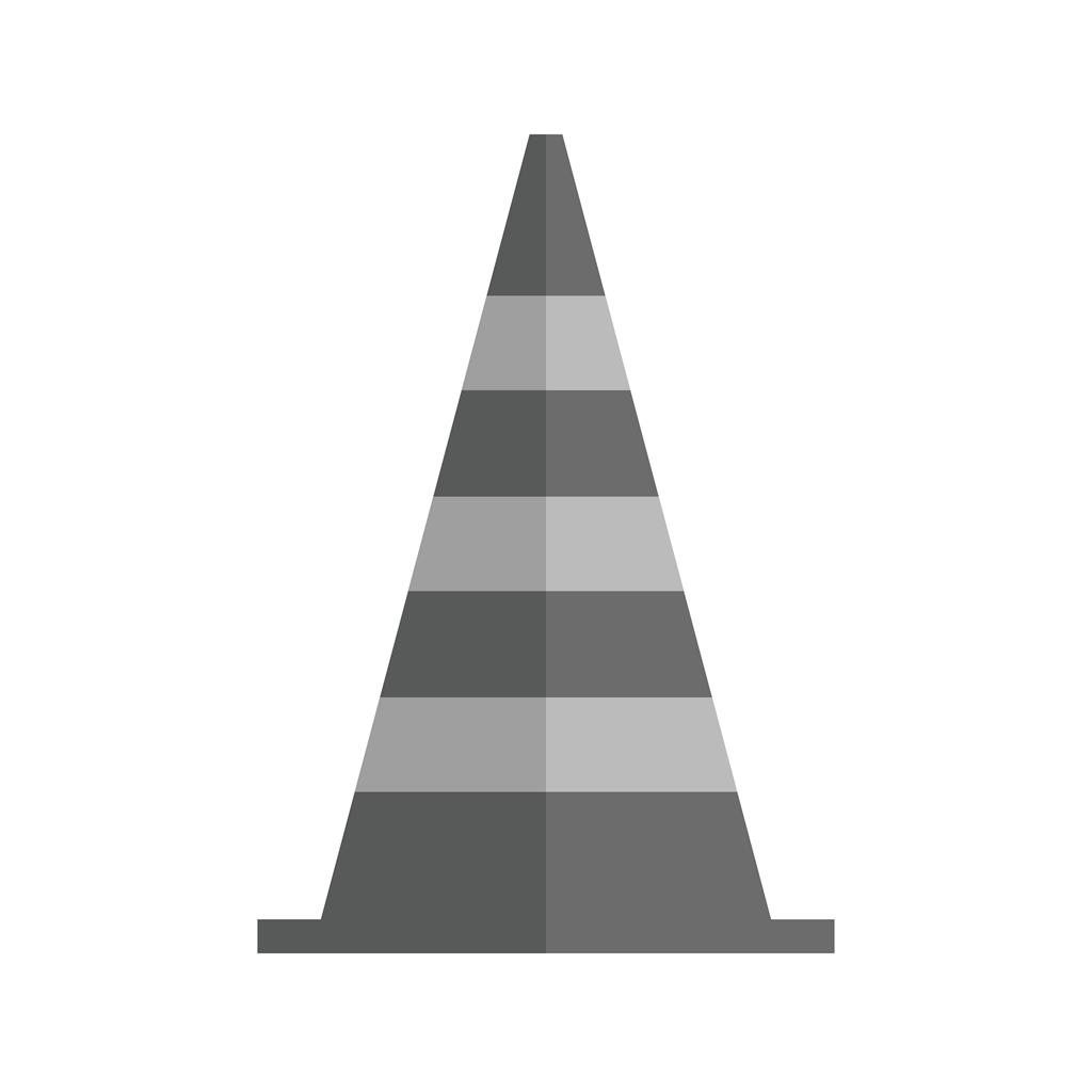 Construction Cone Greyscale Icon - IconBunny