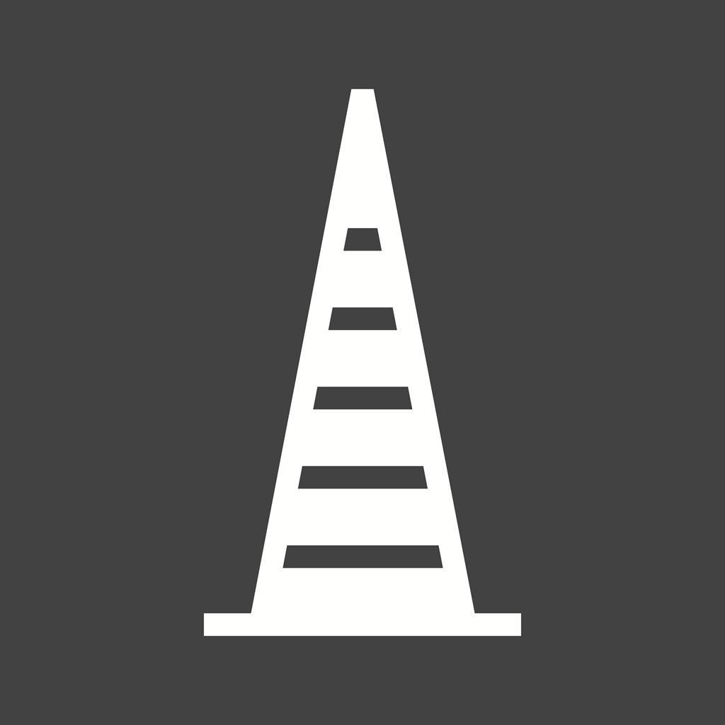 Construction Cone Glyph Inverted Icon - IconBunny