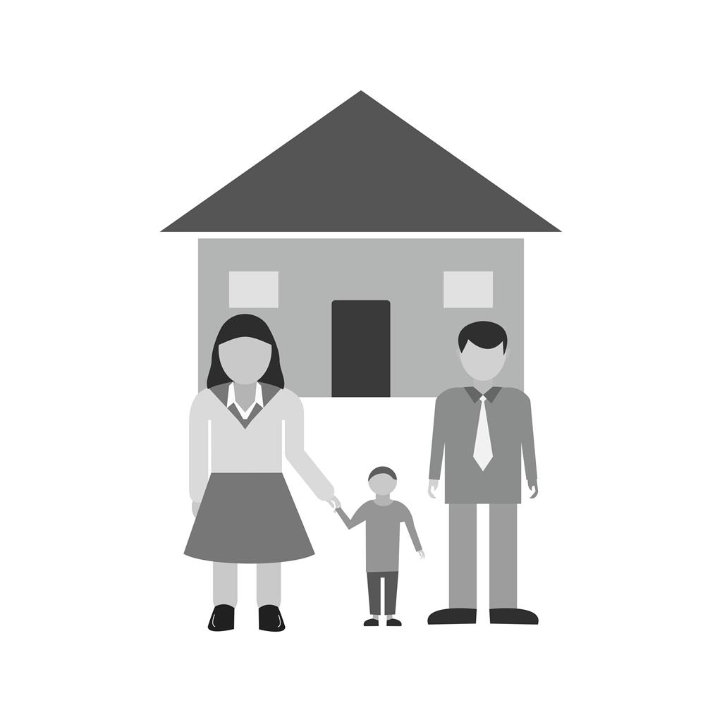 Family Home Greyscale Icon