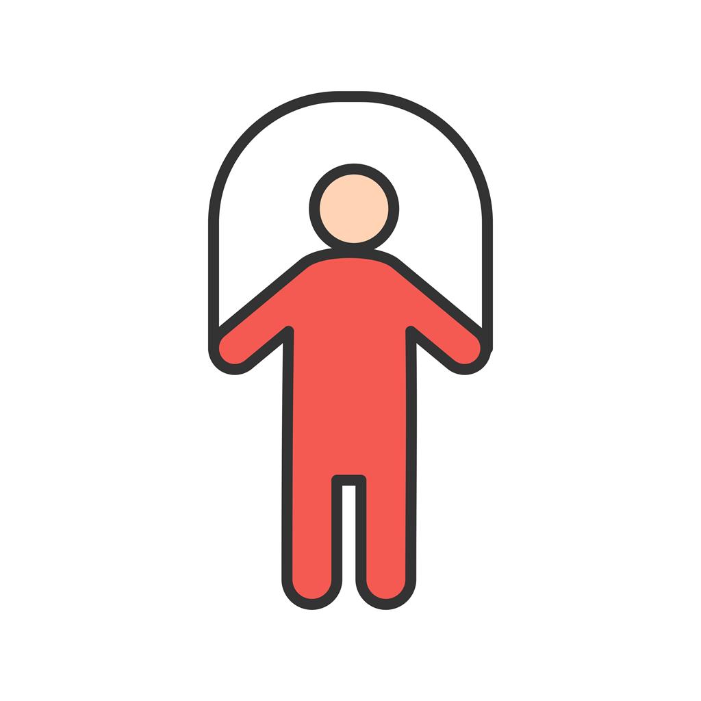 Child Skipping Line Filled Icon