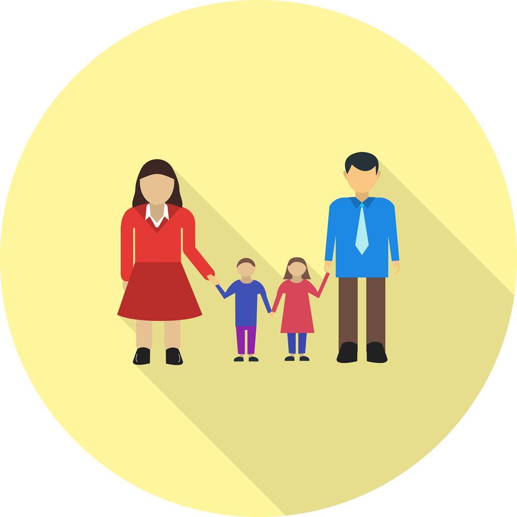 Family Flat Shadowed Icon