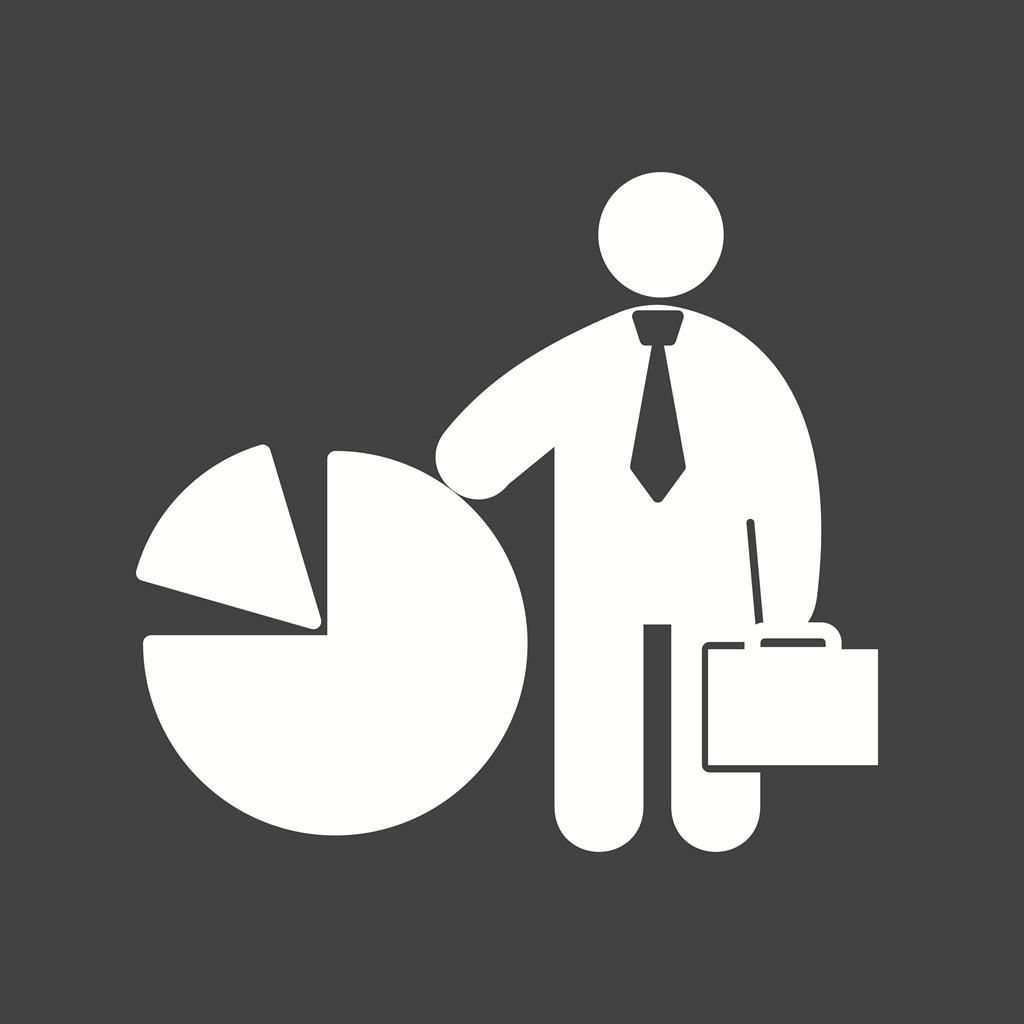 Business Man Glyph Inverted Icon
