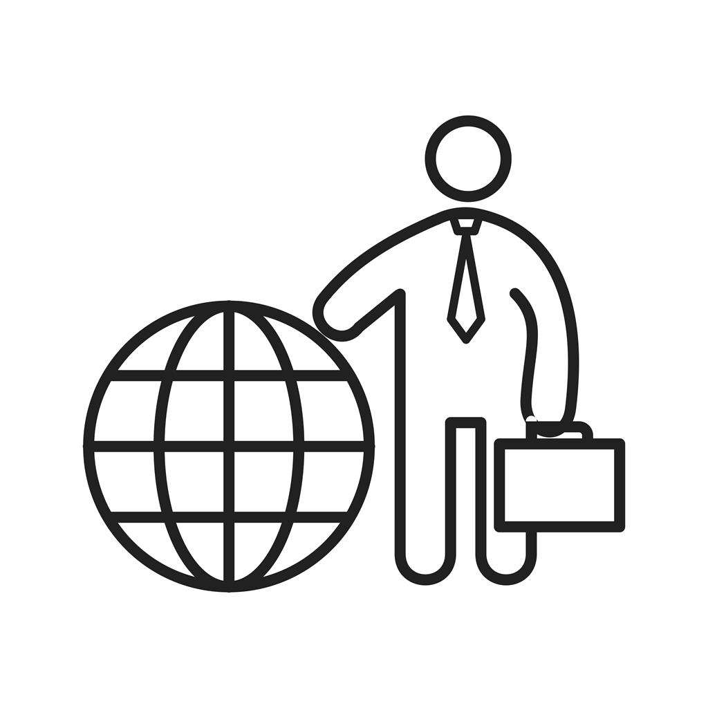 International Businessman Line Icon