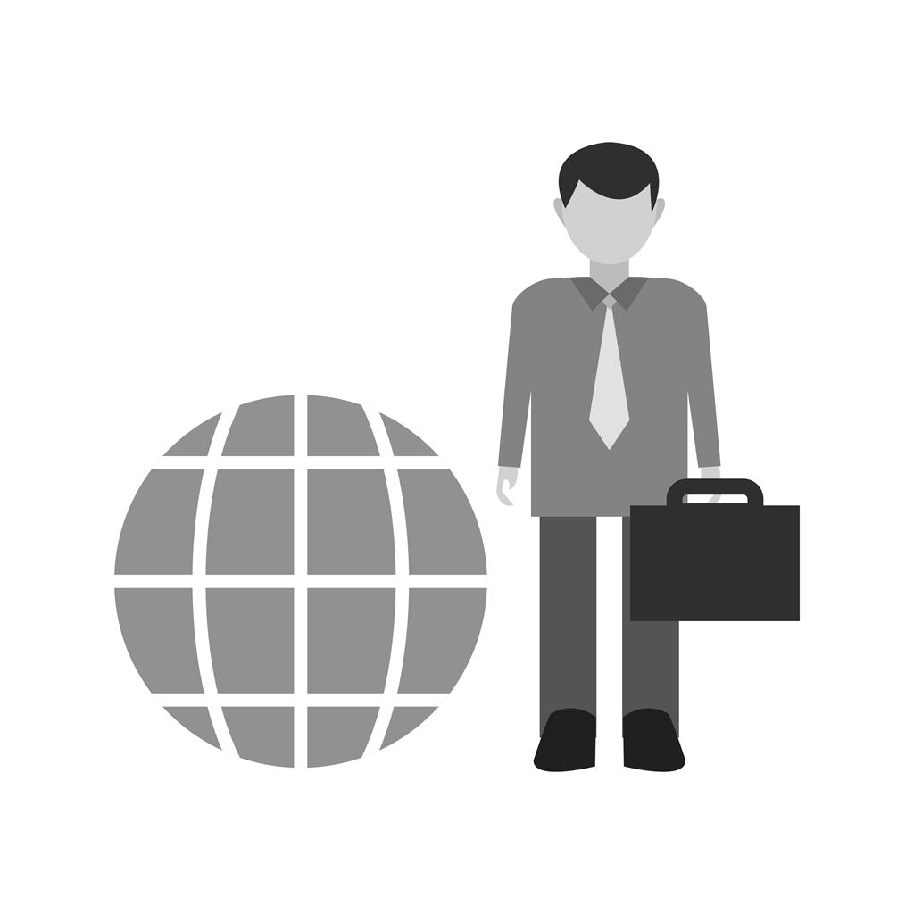 International Businessman Greyscale Icon