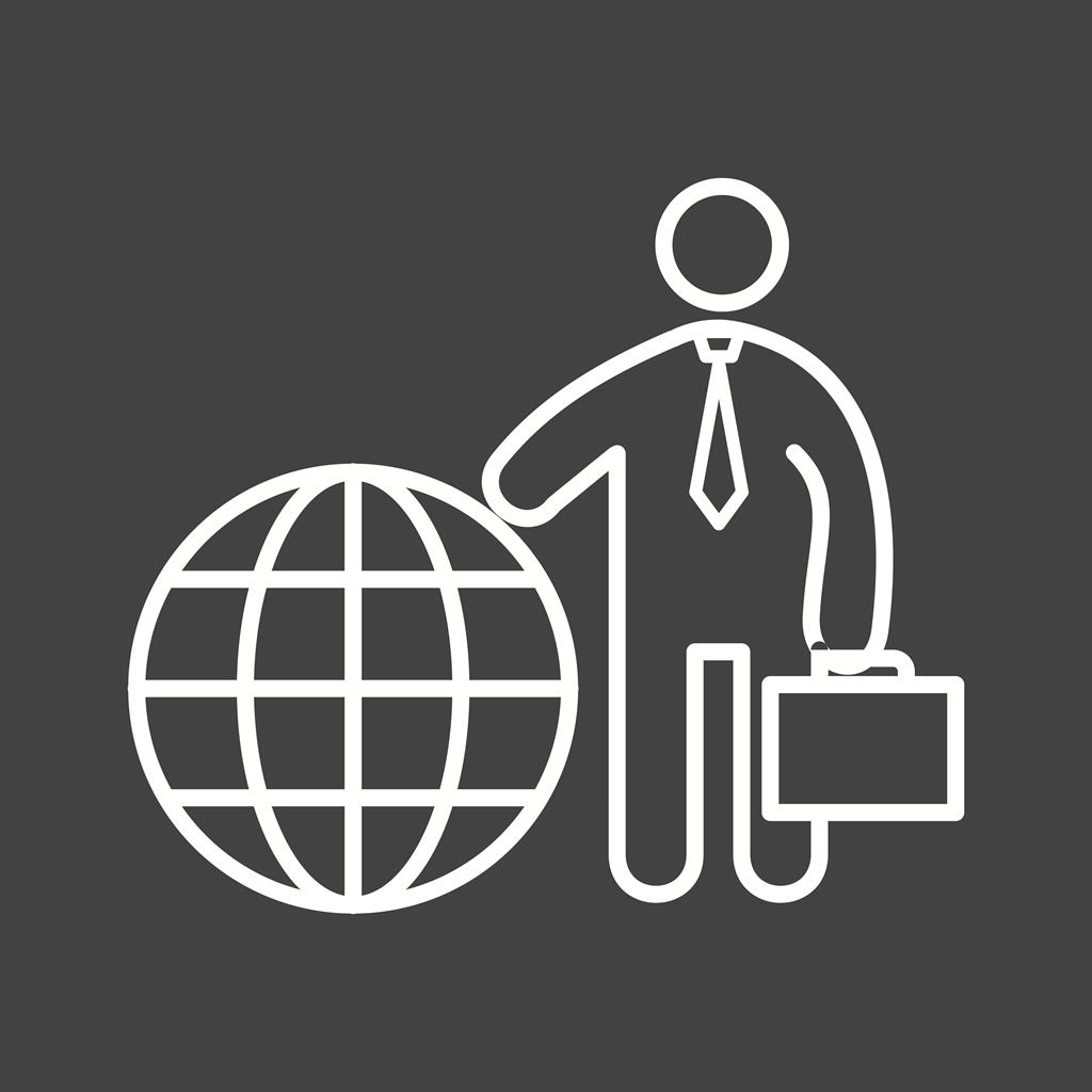 International Businessman Line Inverted Icon