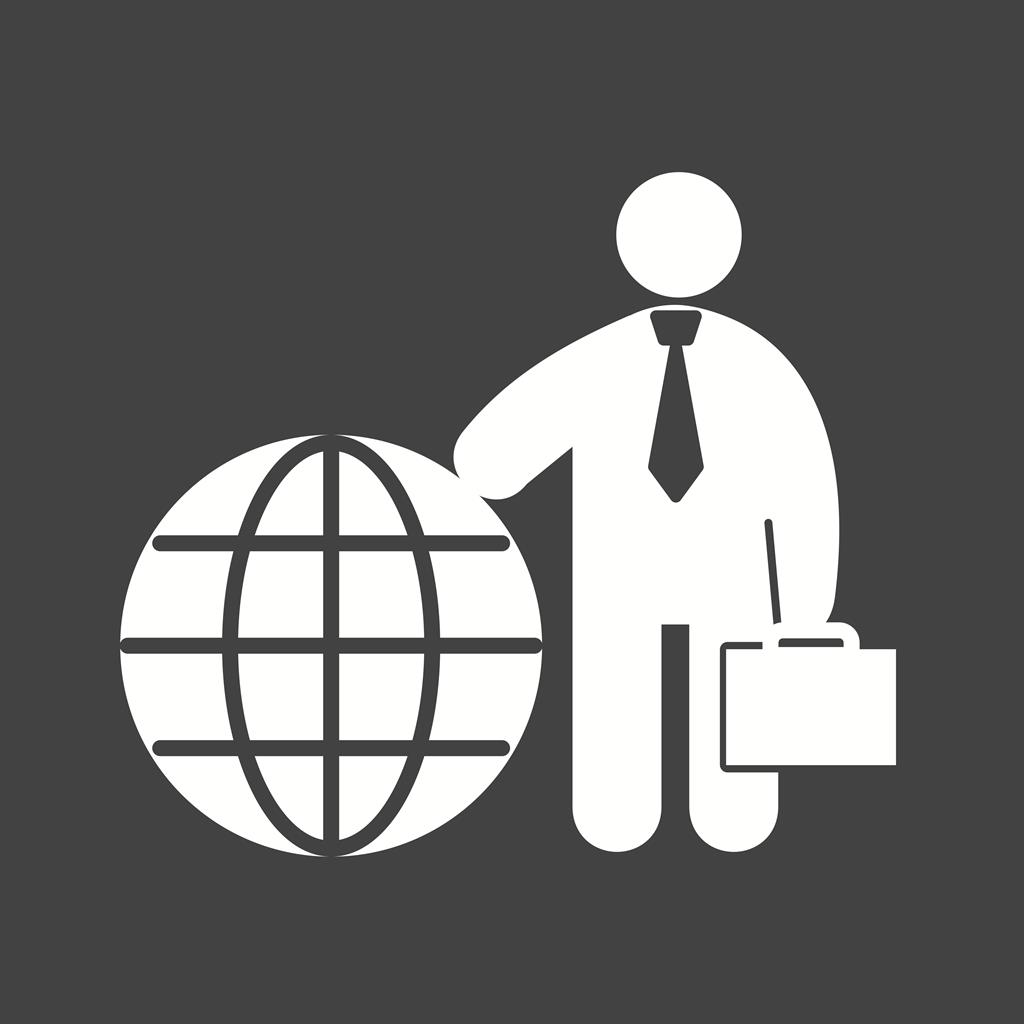 International Businessman Glyph Inverted Icon