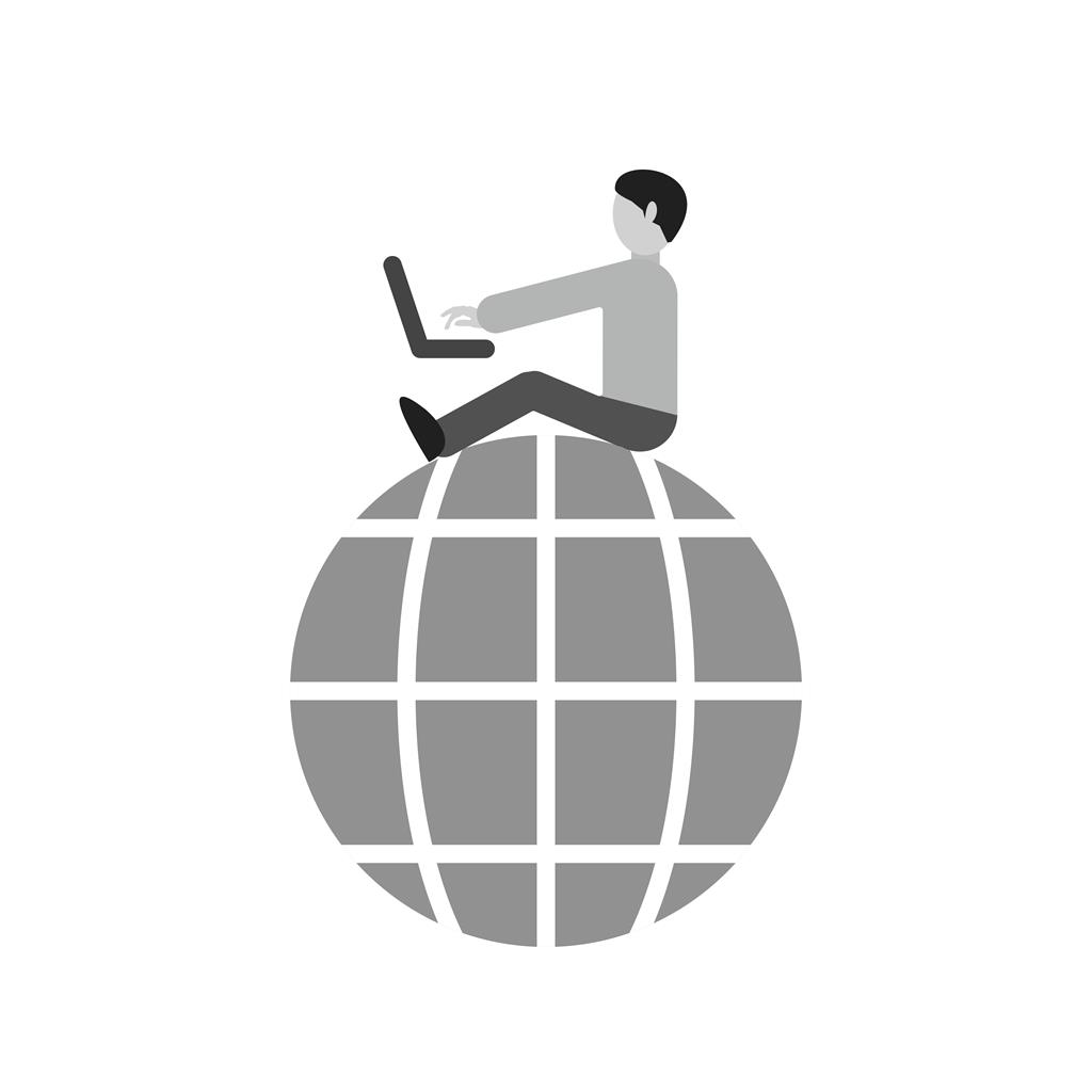 Online Work Greyscale Icon