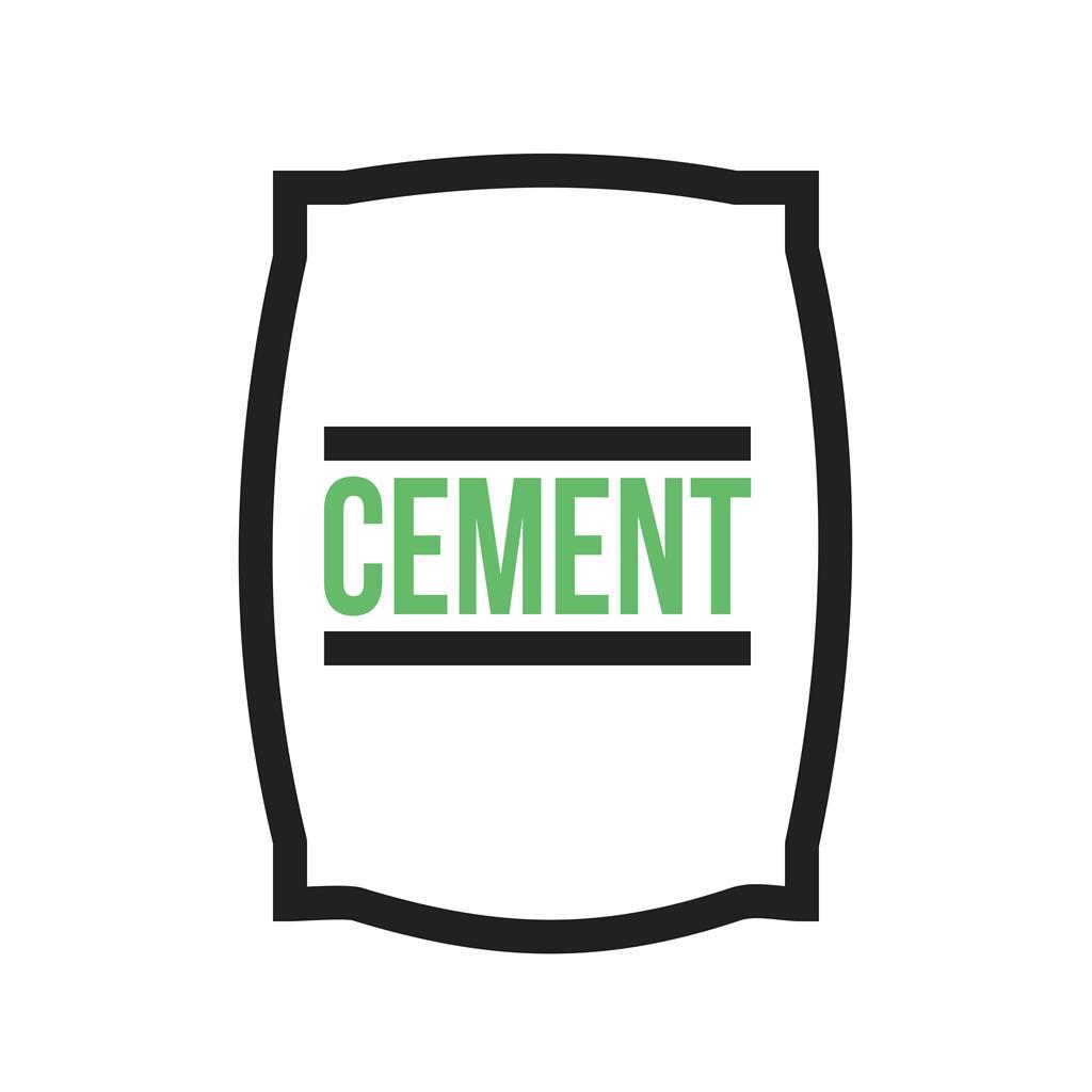 Cement Bag Line Green Black Icon - IconBunny
