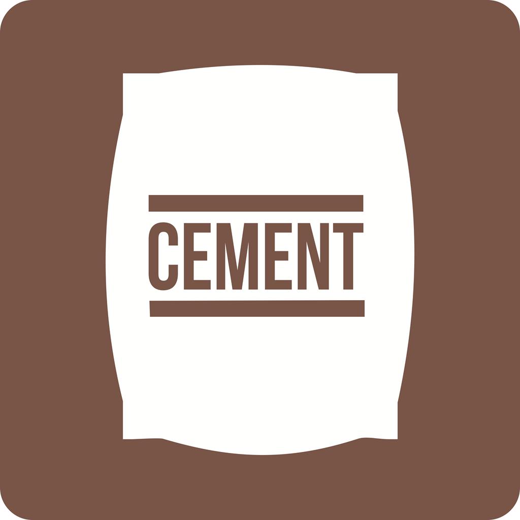 Cement Bag Flat Round Corner Icon - IconBunny