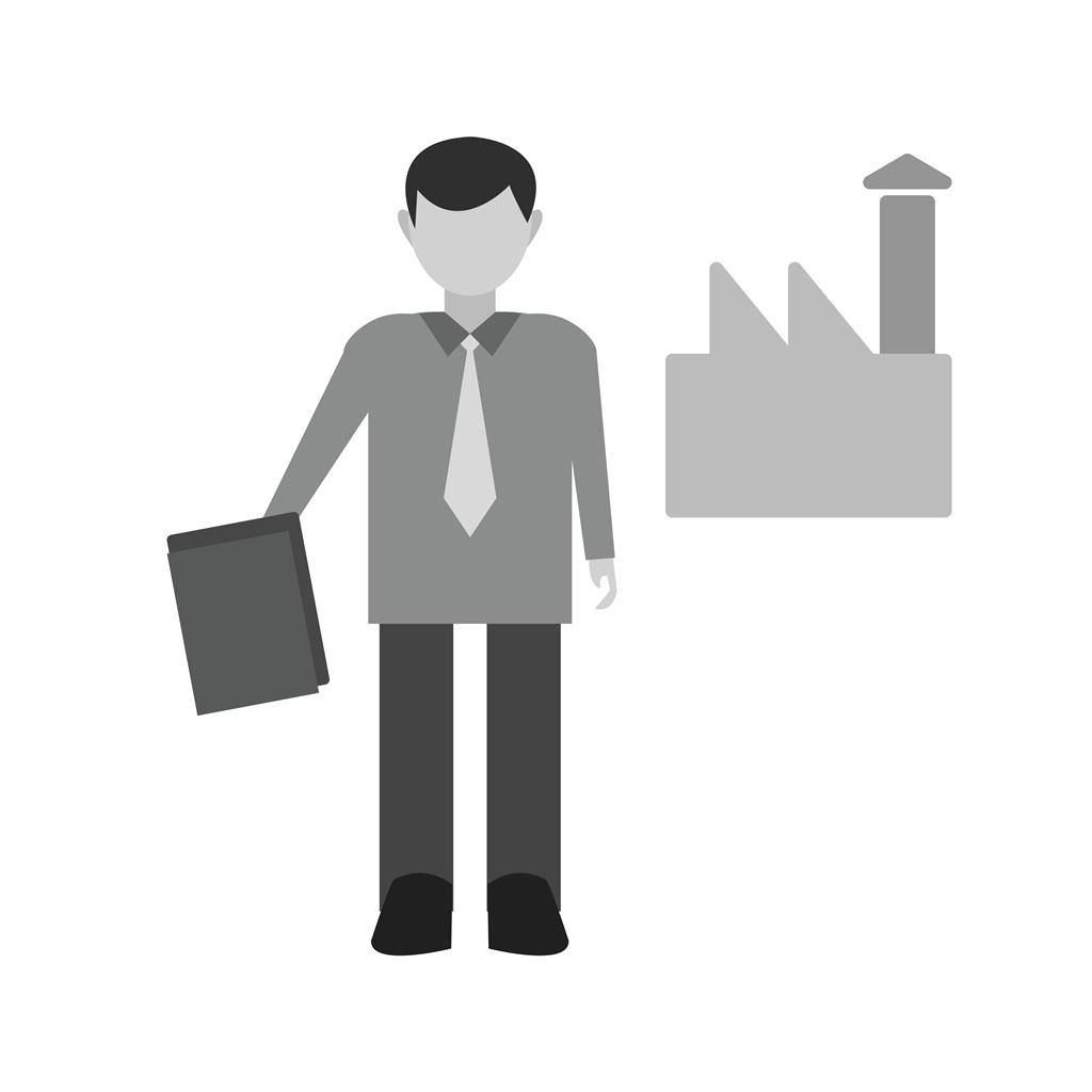 Industry Worker Greyscale Icon