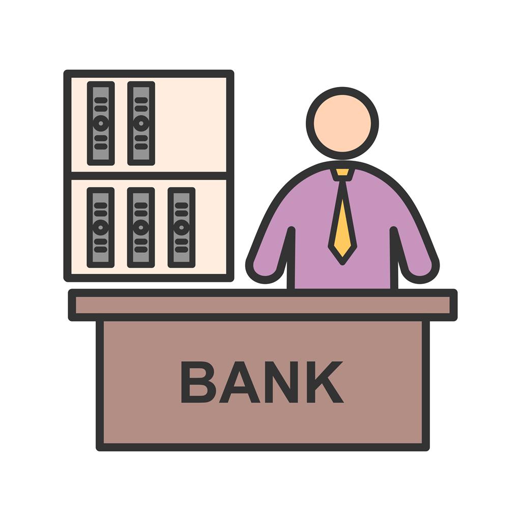 Banker Line Filled Icon