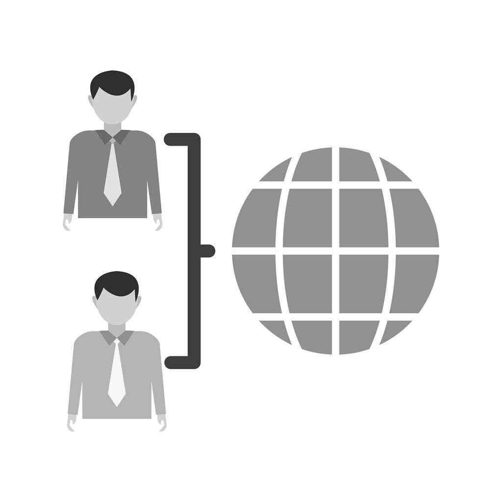 Globally Connected User Greyscale Icon