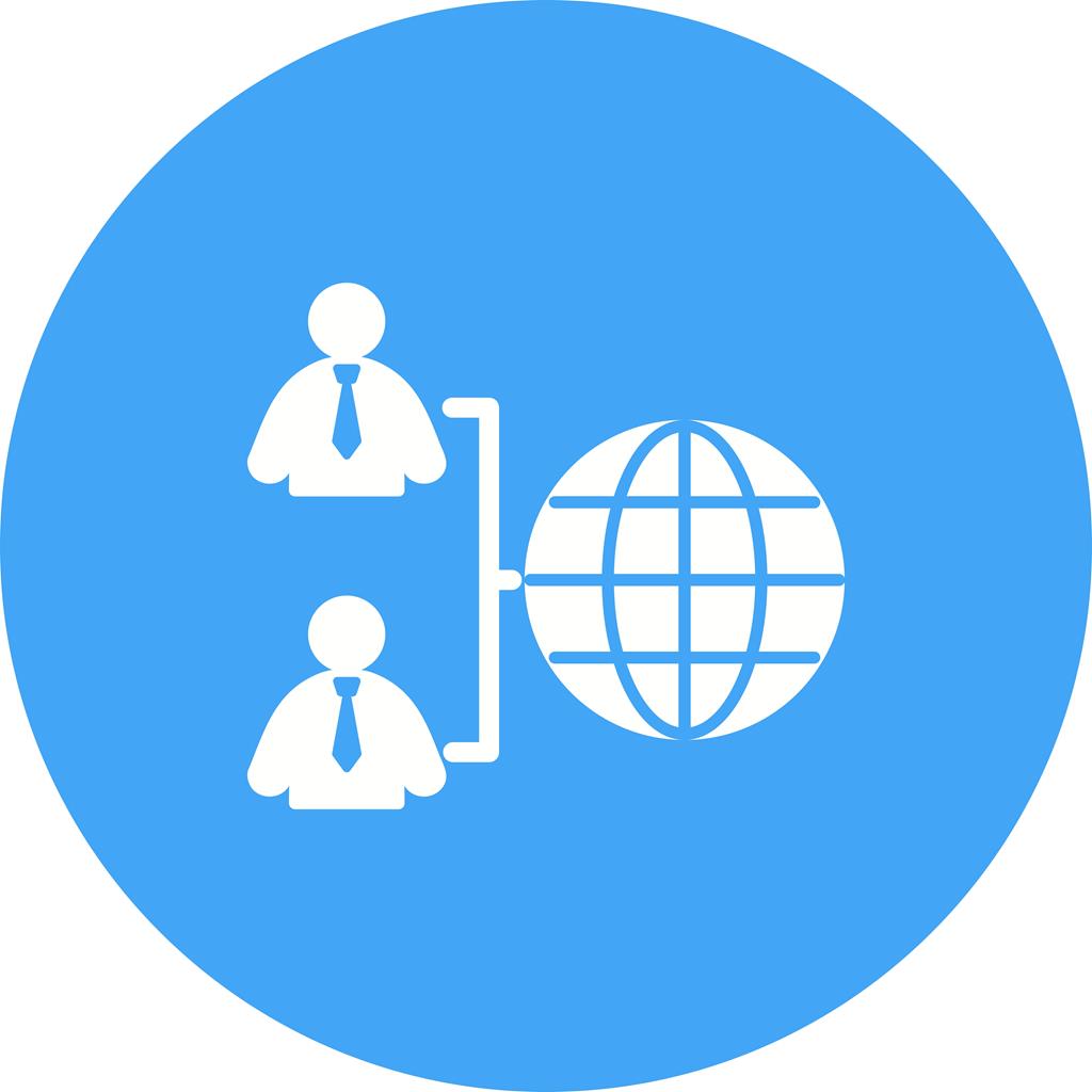 Globally Connected User Flat Round Icon