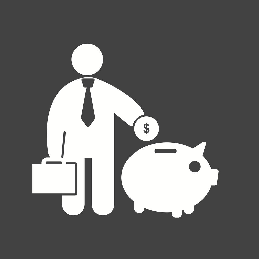 Savings Glyph Inverted Icon
