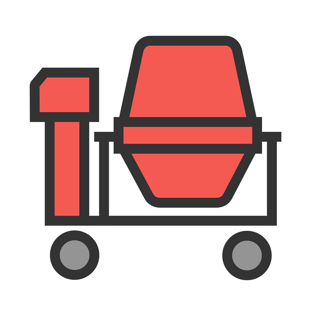 Cement Mixing Line Filled Icon - IconBunny
