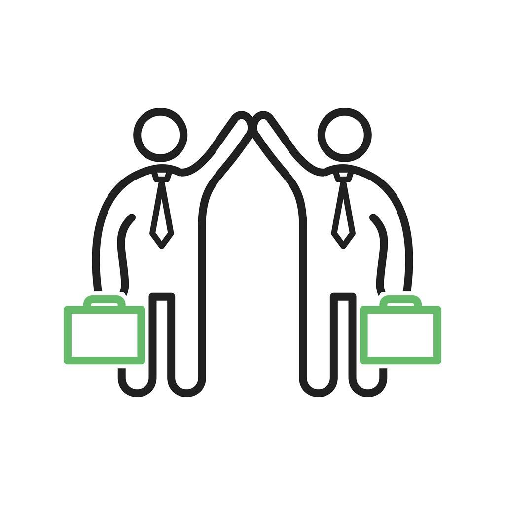 Successful Partnership Line Green Black Icon