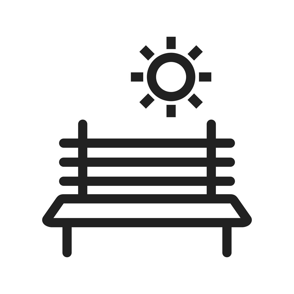 Bench in Park Line Icon