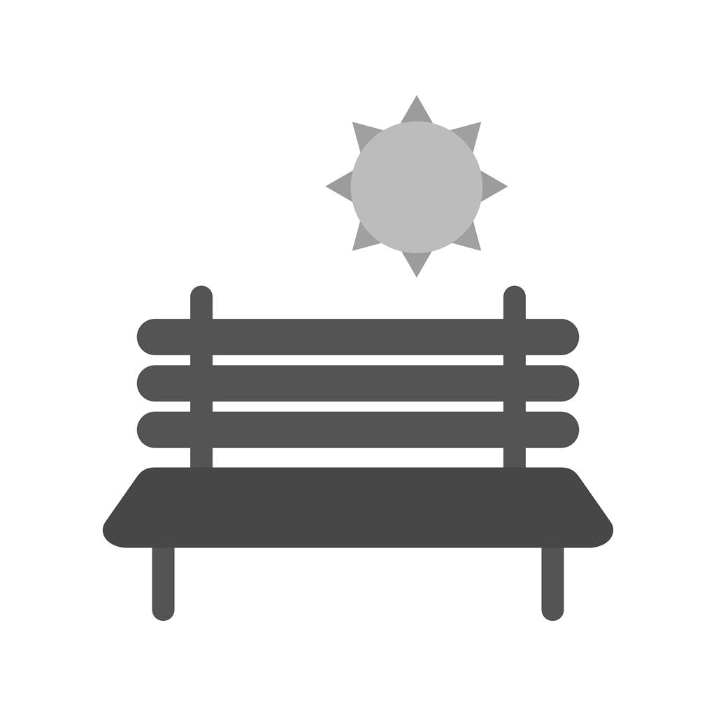Bench in Park Greyscale Icon