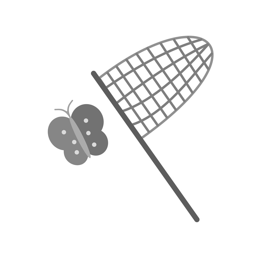 Catch Butterfly Greyscale Icon
