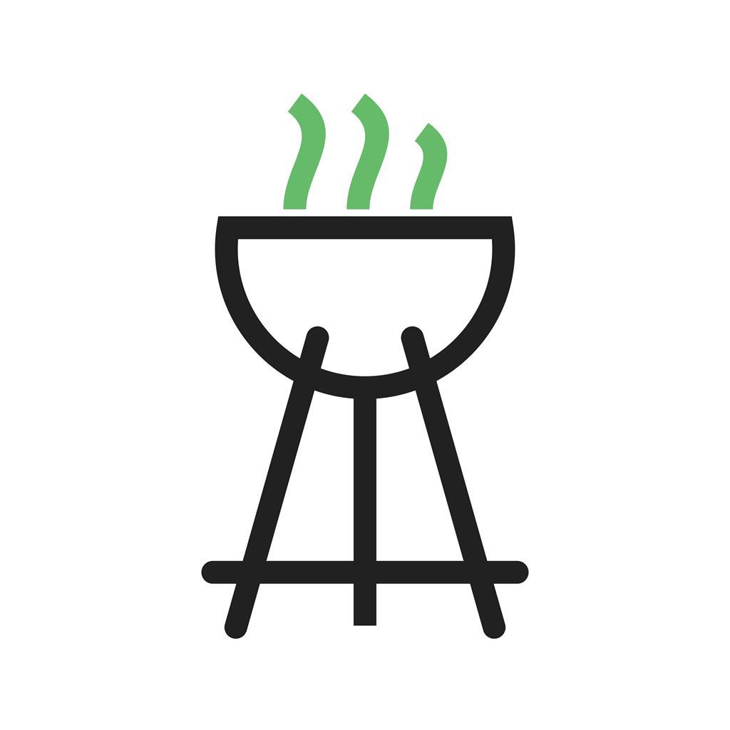 Outdoor Cooking Line Green Black Icon