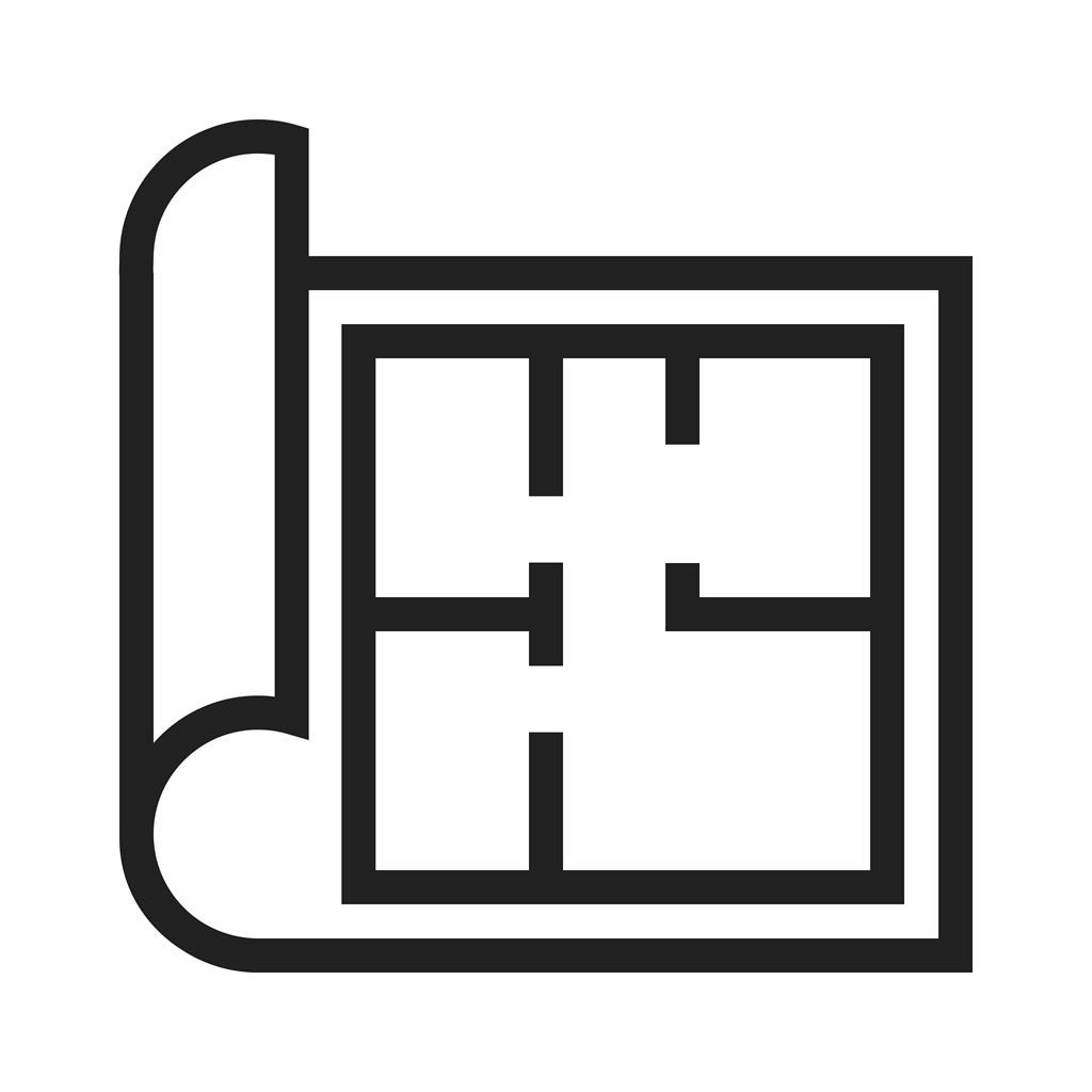 Architecture Plan Line Icon - IconBunny