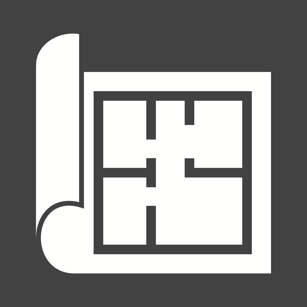 Architecture Plan Glyph Inverted Icon - IconBunny