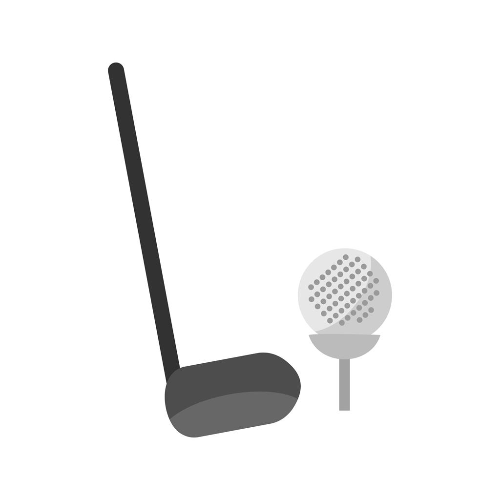 Golfing Greyscale Icon