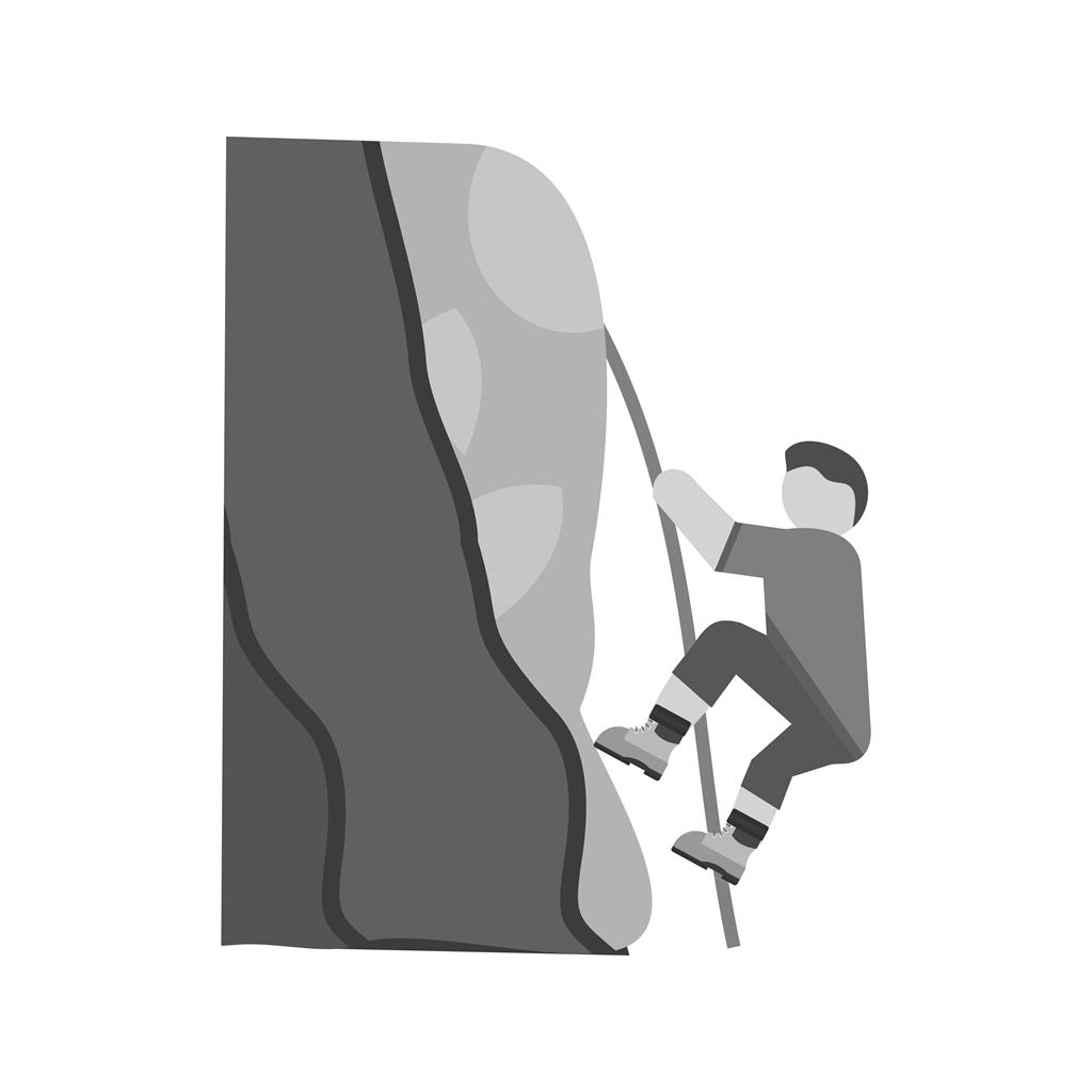 Mountain Climbing Greyscale Icon
