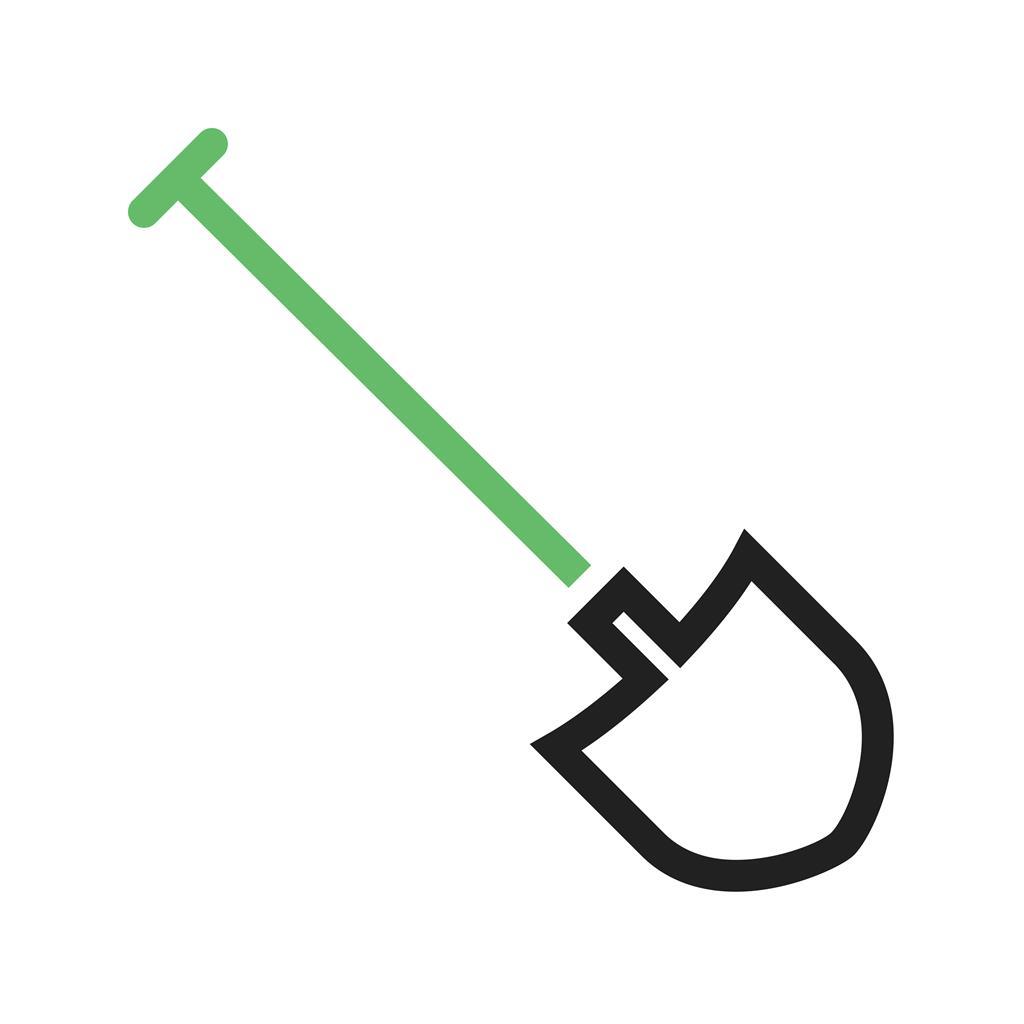 Shovel Line Green Black Icon - IconBunny
