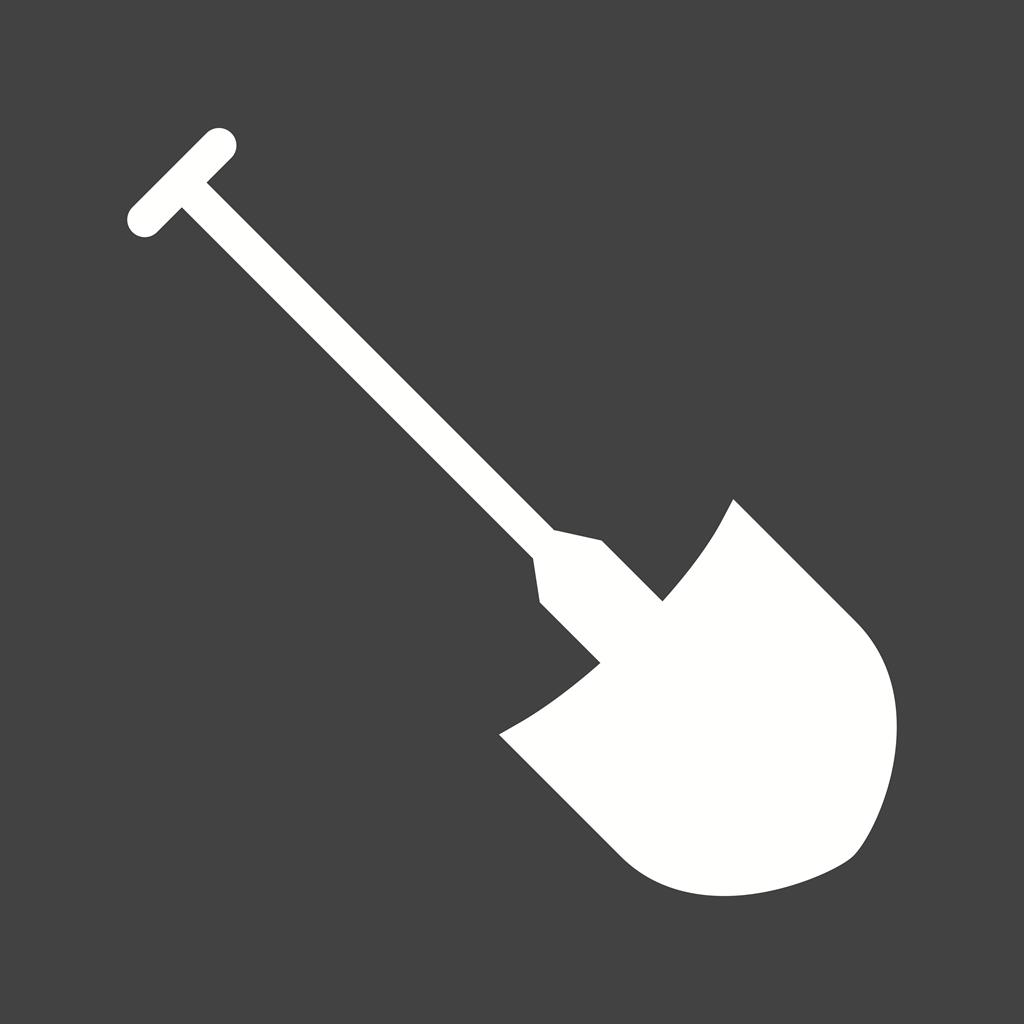Shovel Glyph Inverted Icon - IconBunny