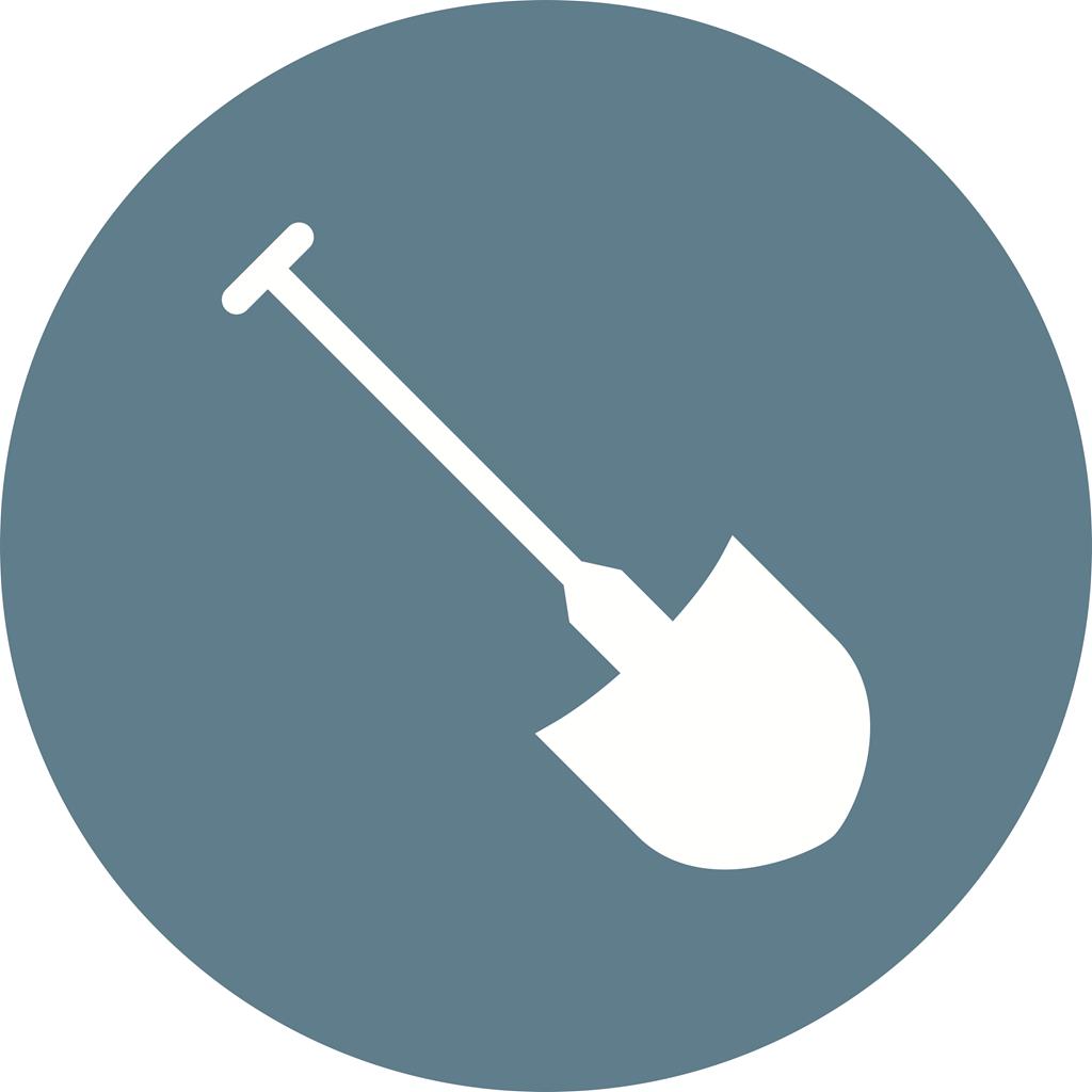 Shovel Flat Round Icon - IconBunny