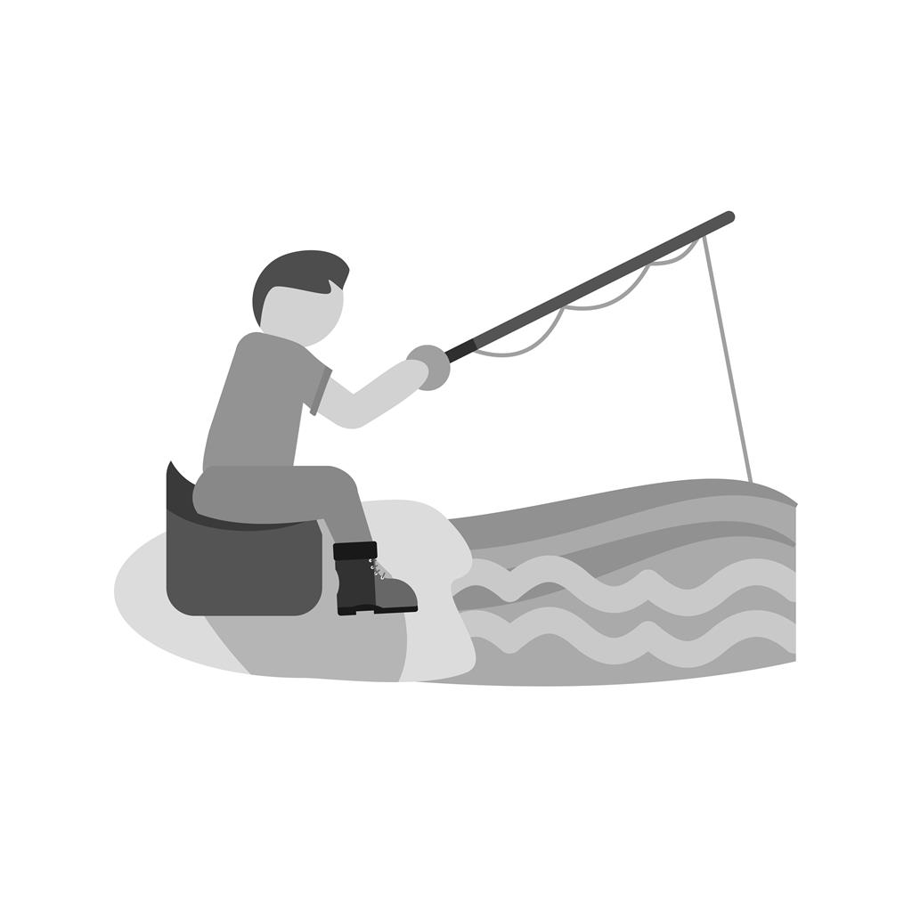 Fishing Greyscale Icon