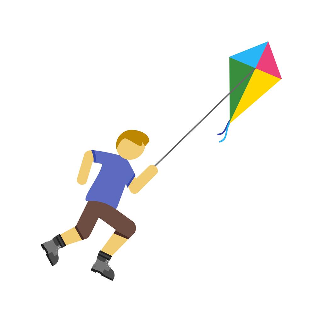 Flying Kite Flat Multicolor Icon