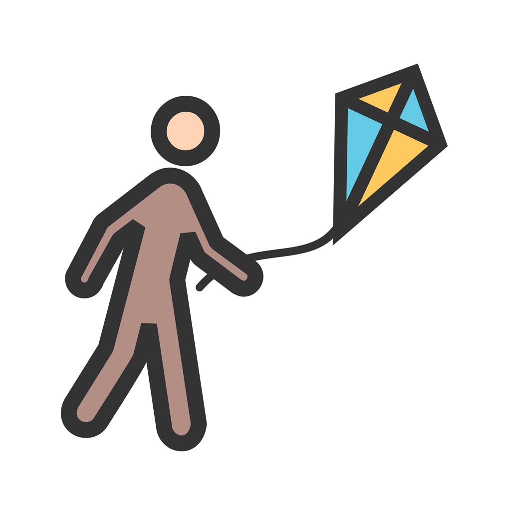 Flying Kite Line Filled Icon