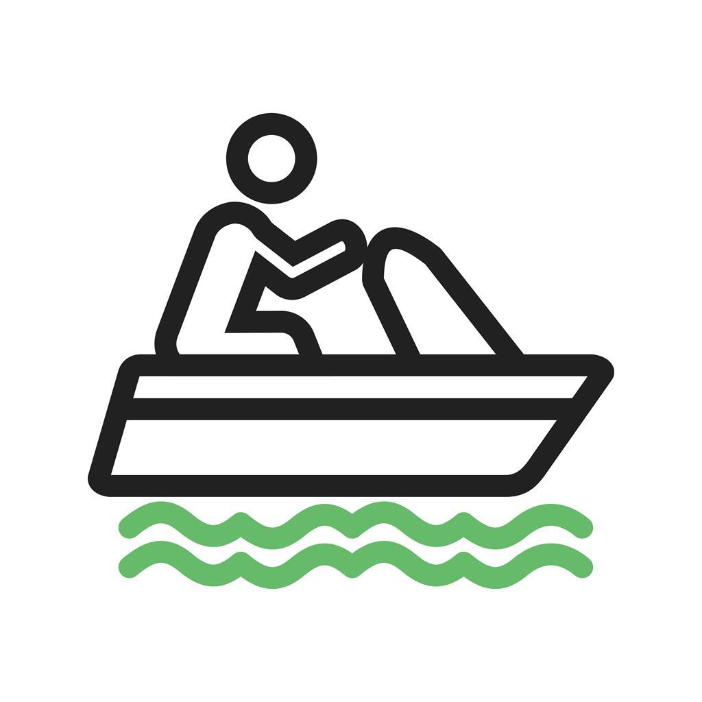 Boating Line Green Black Icon