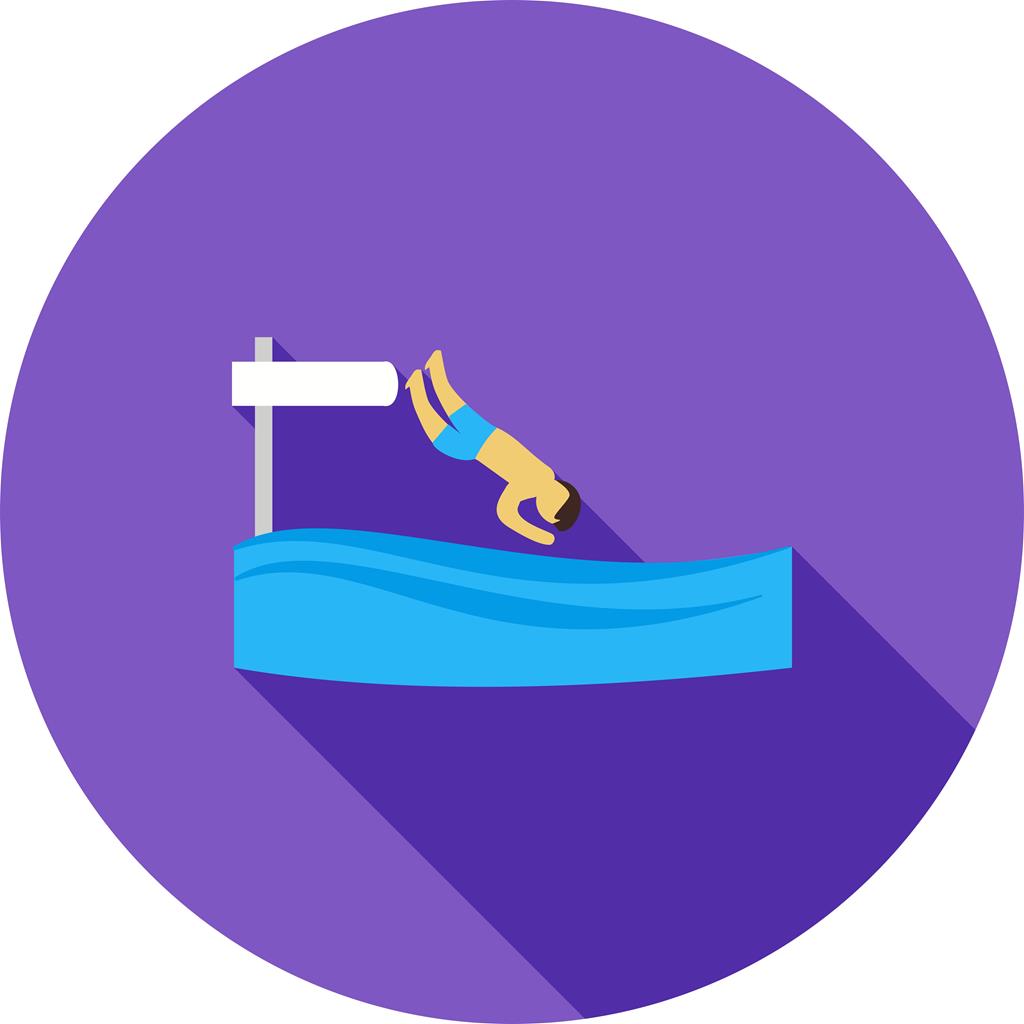 Jumping in Water Flat Shadowed Icon