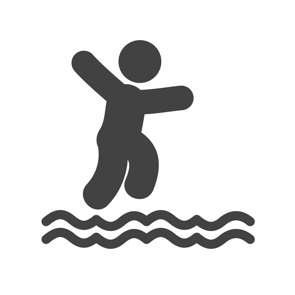 Jumping in Water Glyph Icon