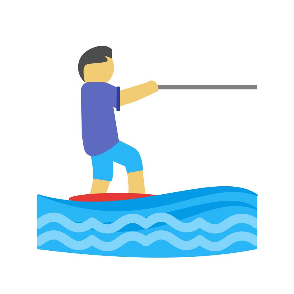 Surfing Flat Multicolor Icon