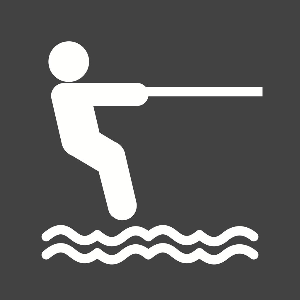Surfing Glyph Inverted Icon