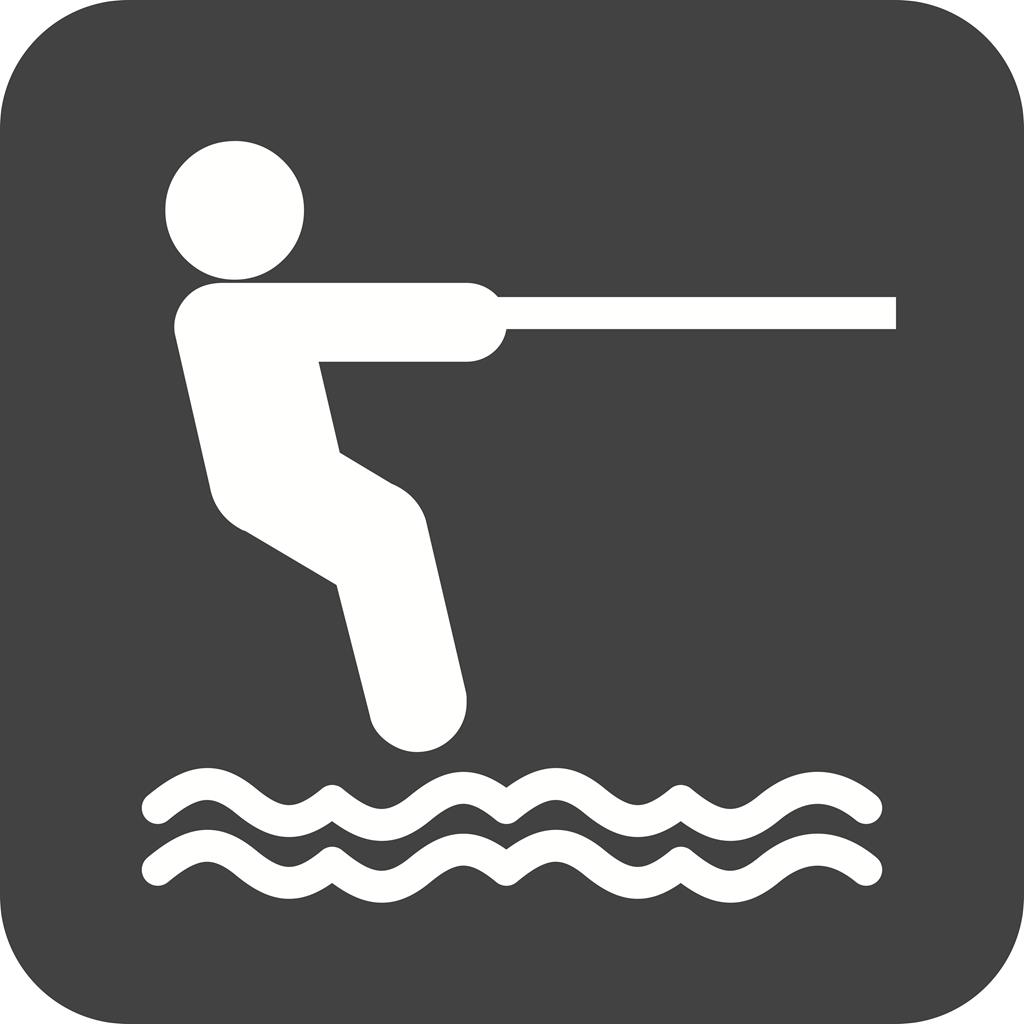 Surfing Flat Round Corner Icon