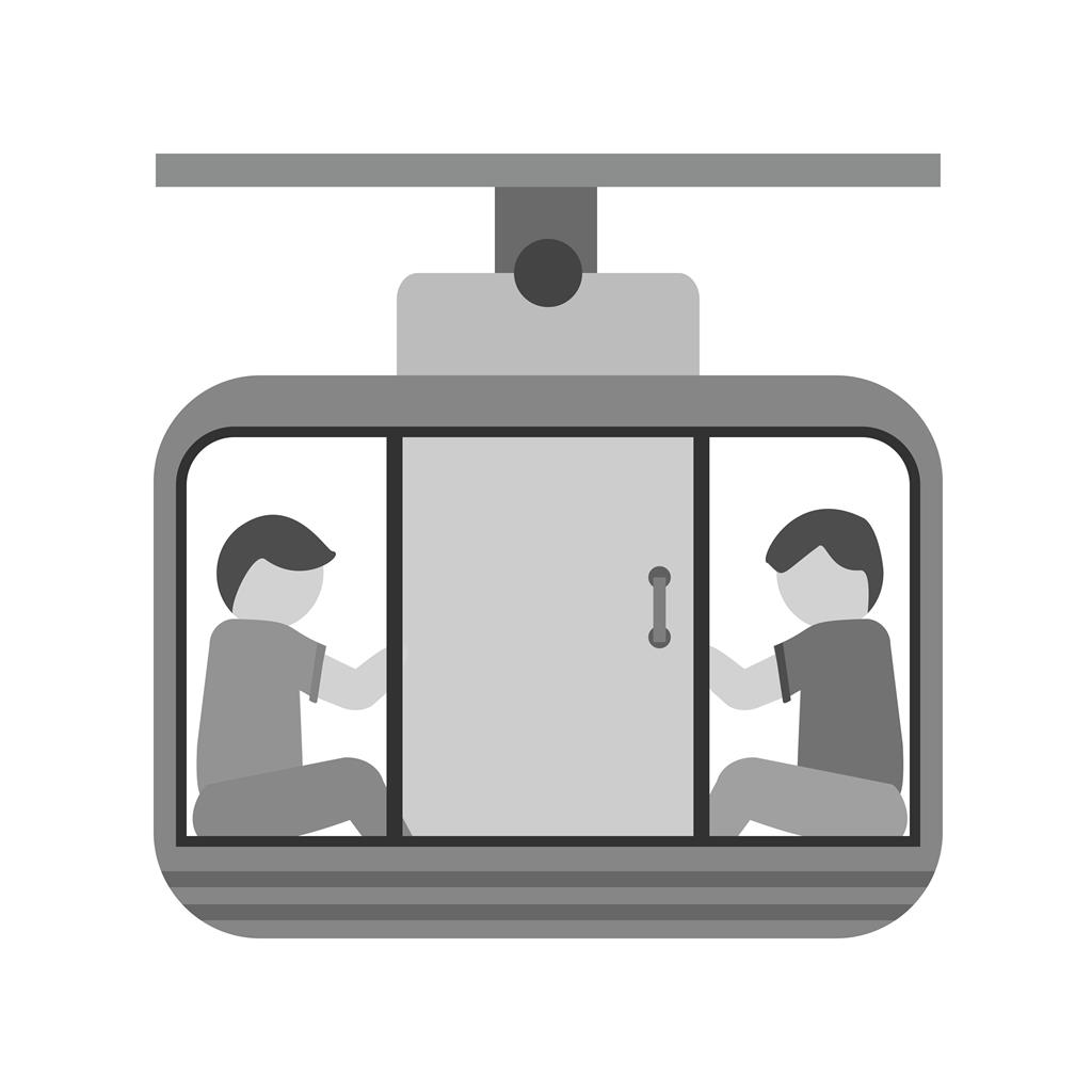 Cable Car Ride Greyscale Icon